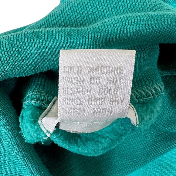 Vintage Nordstrom Lingerie Teal Mock Neck Sweatshirt L | Embroidered Crest Korea - Picture 10 of 13